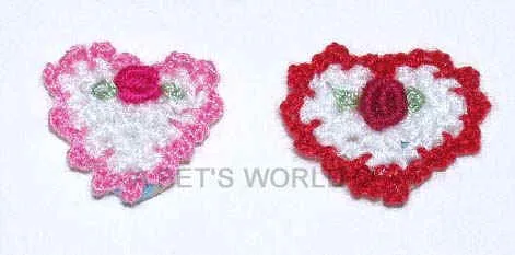 Dog Hair Accessories-Crochet Hearts with Elastics