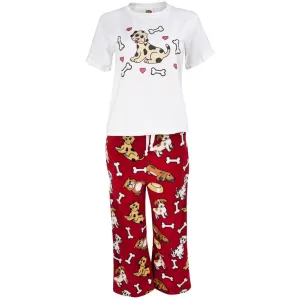 Dog With Hearts and Bones Kids Pajama Set