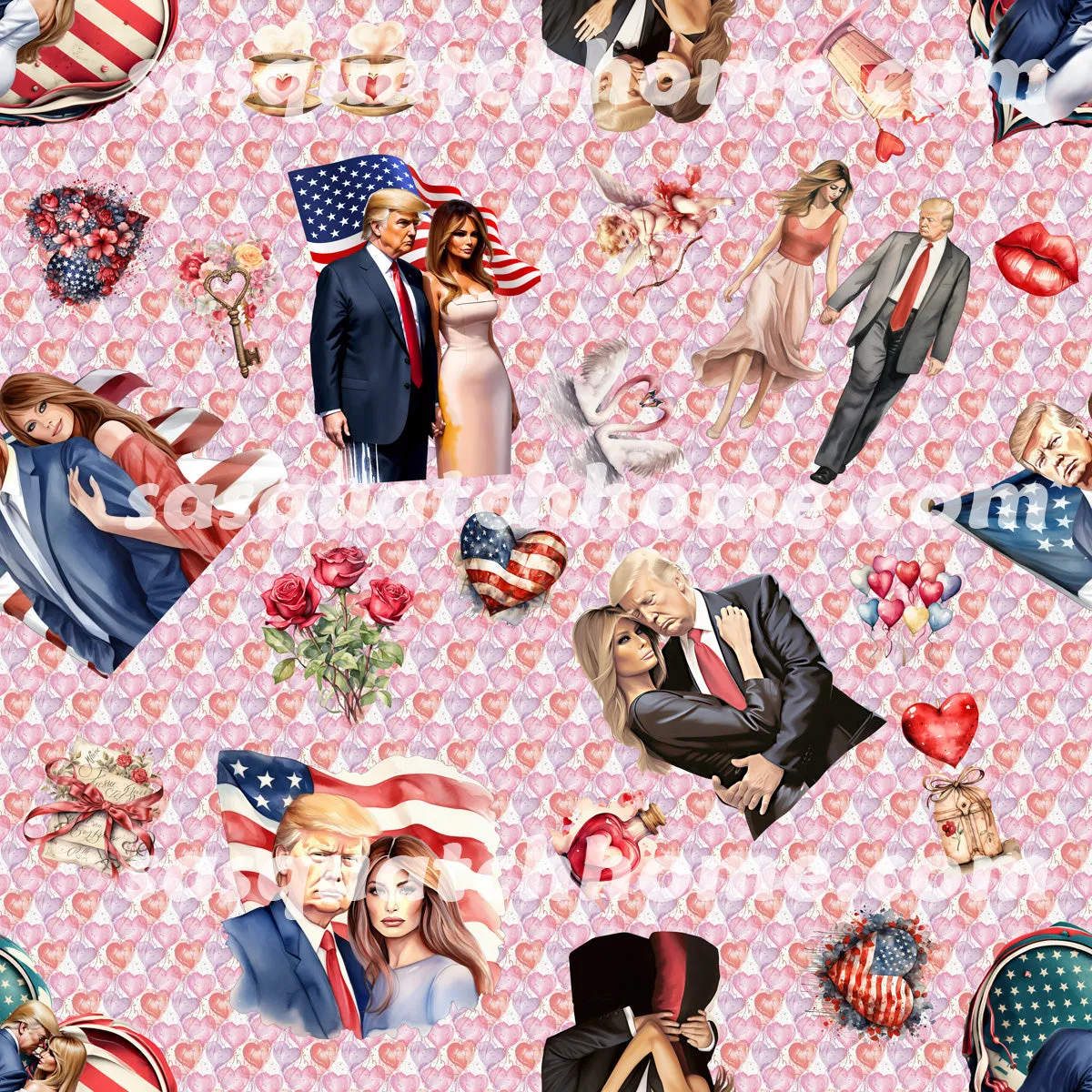 Donald Trump Themed Womens 2 piece Lacy Pajamas / lingerie