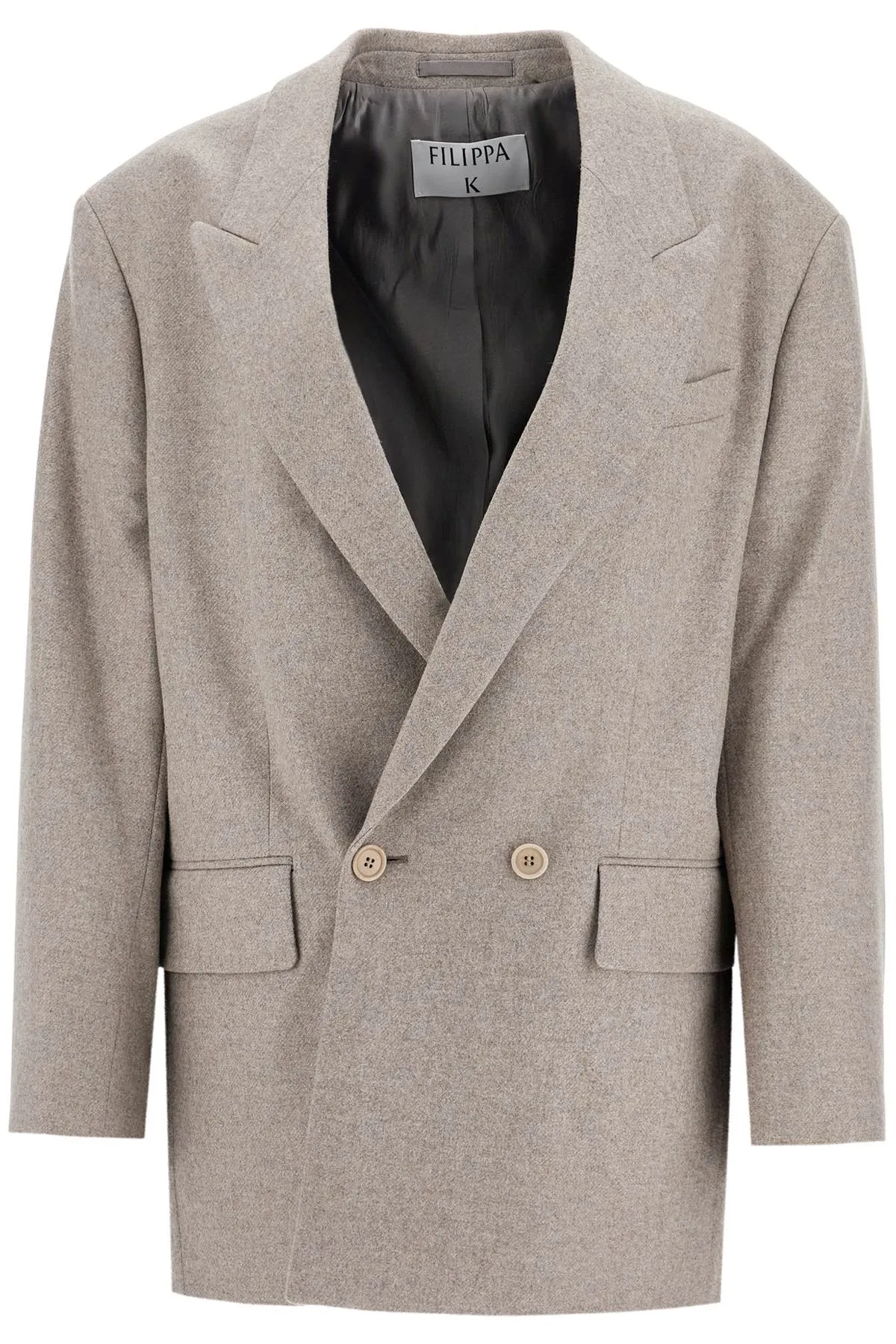 double-breasted flannel bl 30676 DRIFTWOOD