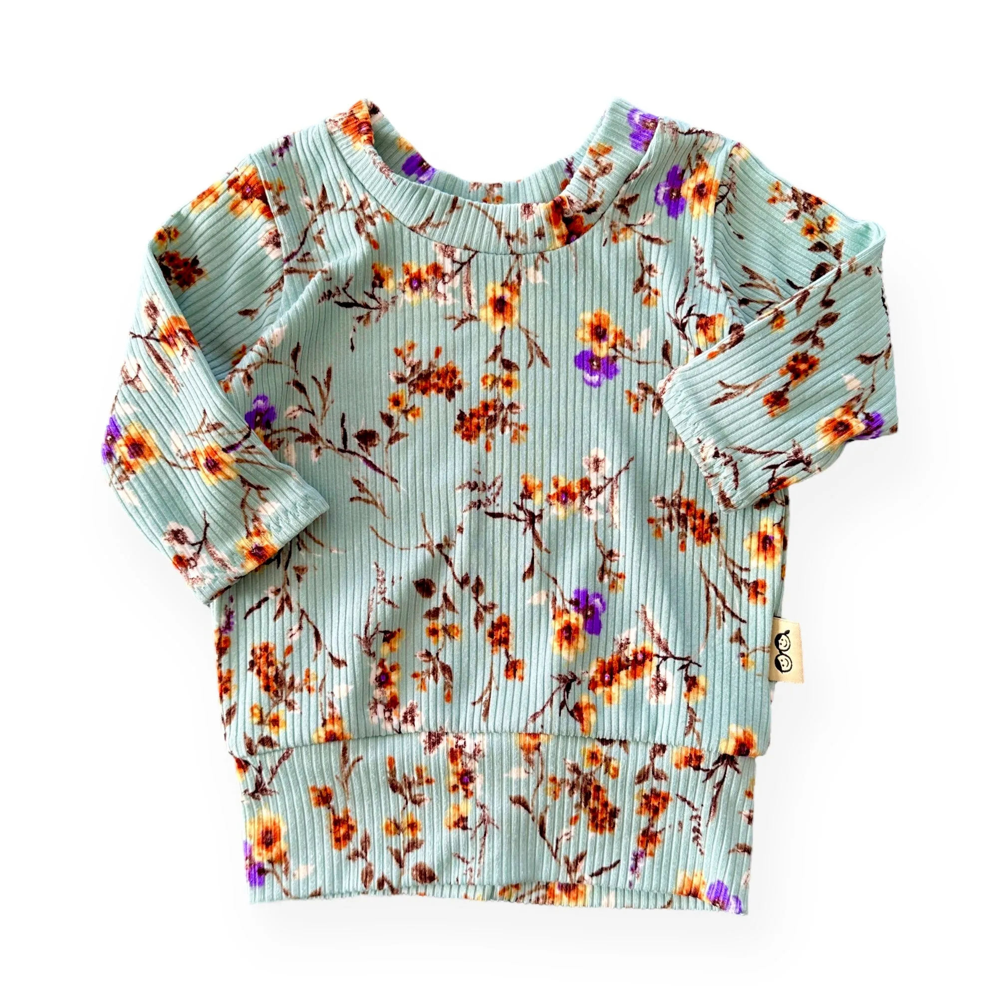 Dried Floral on Sage Ribbed Lounge Set