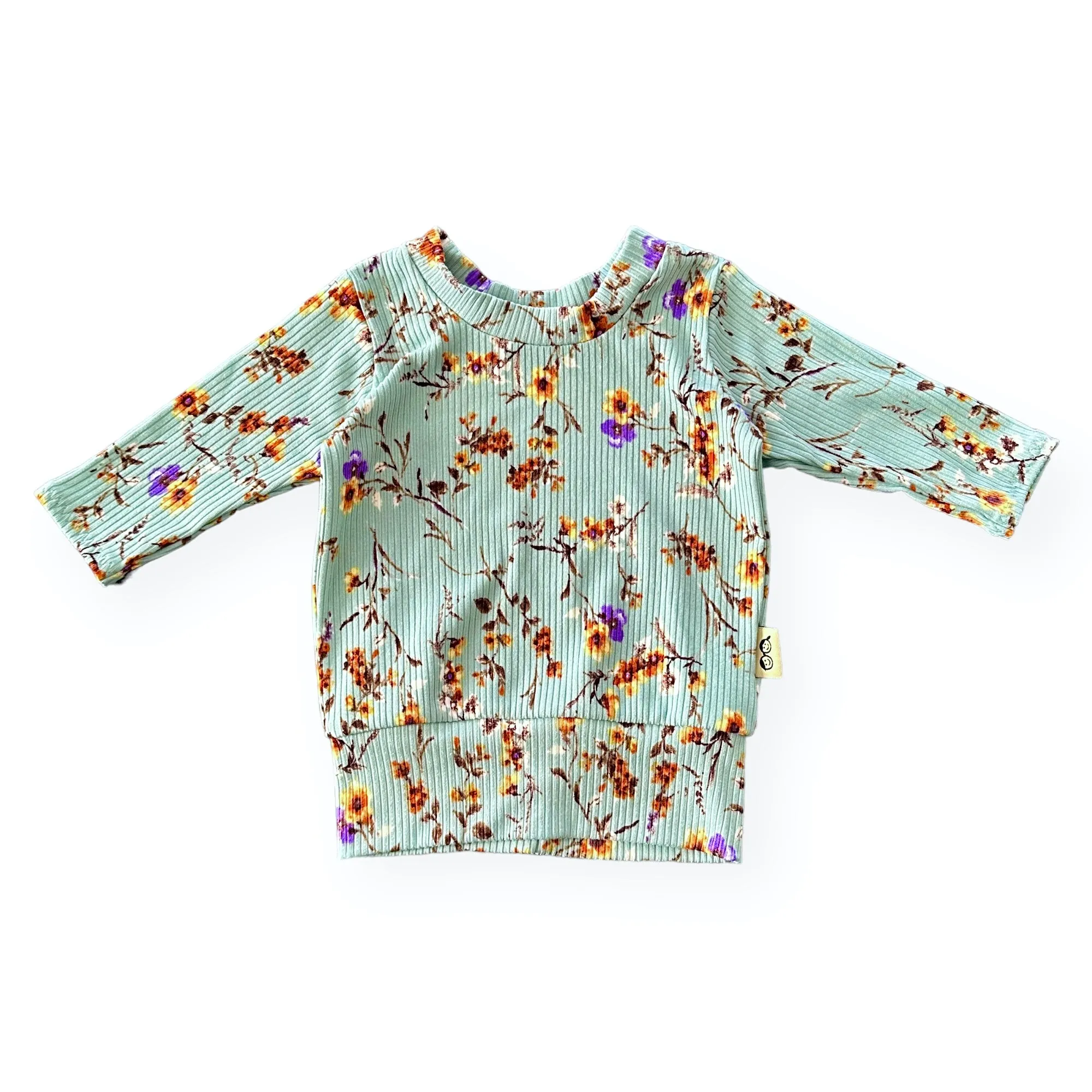 Dried Floral on Sage Ribbed Lounge Set