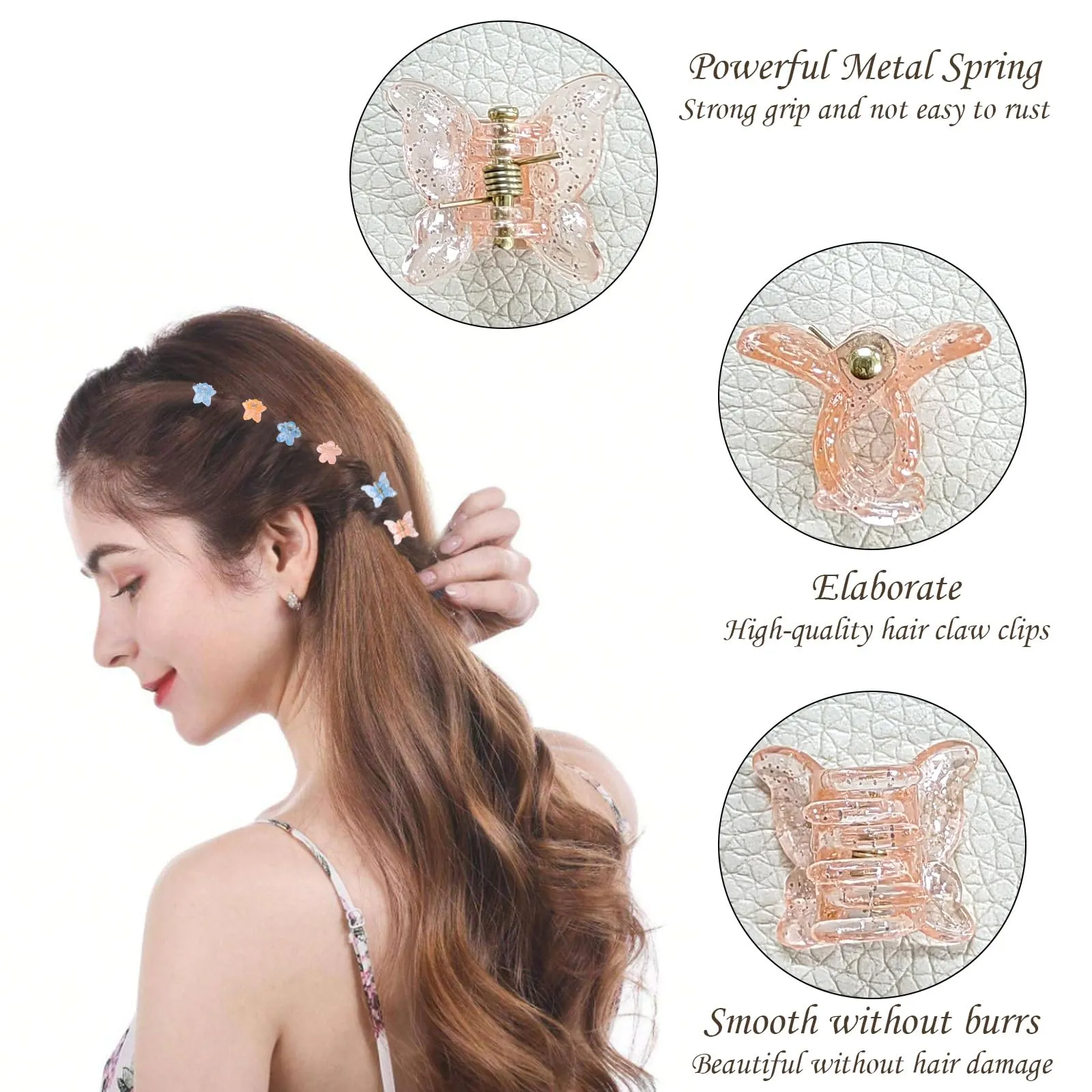 Drnytunk 80Pcs Small Hair Clips Mini Hair Clips Mini Claw Clips for Women, Mixed Styles Hair Clips Cute Hair Clips Tiny Hair Clips for Thin Fine Hair Strong Grip Hair Accessories,Jelly-2