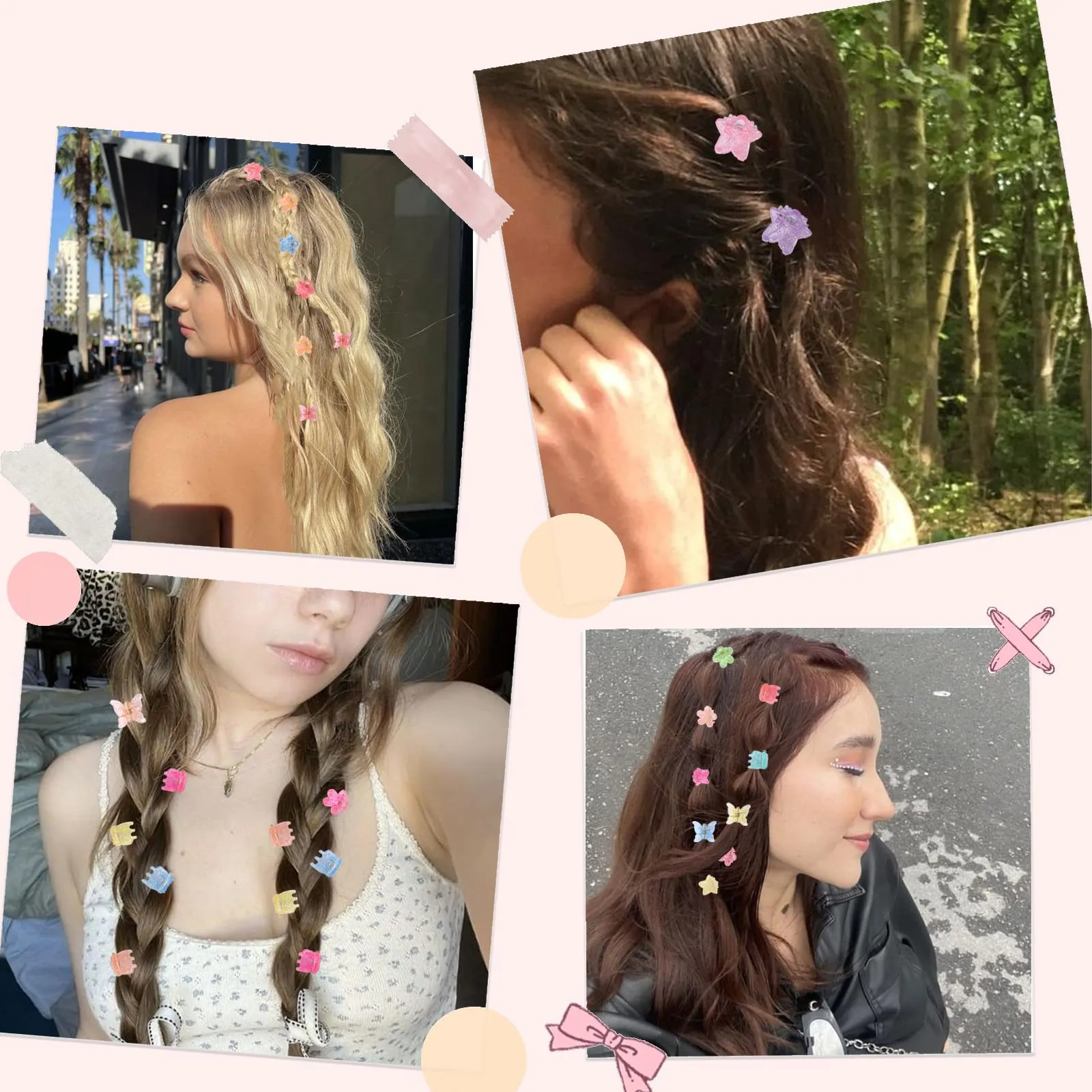 Drnytunk 80Pcs Small Hair Clips Mini Hair Clips Mini Claw Clips for Women, Mixed Styles Hair Clips Cute Hair Clips Tiny Hair Clips for Thin Fine Hair Strong Grip Hair Accessories,Jelly-2