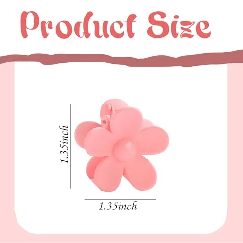 Drnytunk Flower Hair Clips Set of 16 for Women, 1.37 Inch Mini Matte Claw Clips for Thin & Thick Hair, Strong Hold Non-Slip Hair Accessories