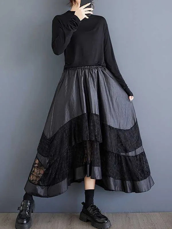 Elasticity Layered Split-Joint A-Line Loose Skirts Bottoms