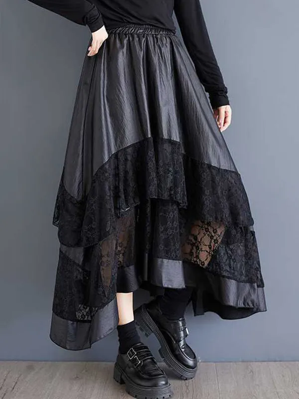 Elasticity Layered Split-Joint A-Line Loose Skirts Bottoms