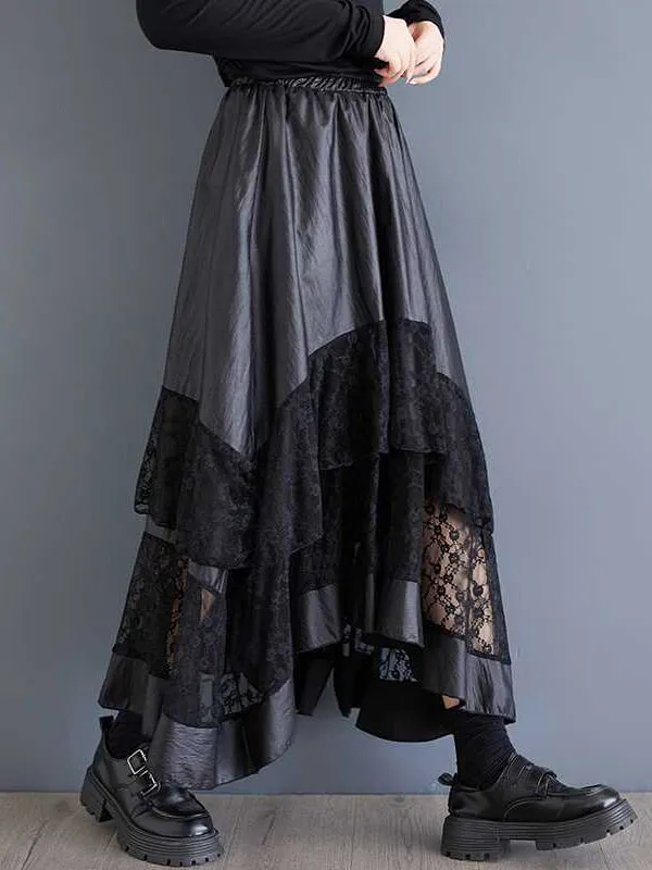 Elasticity Layered Split-Joint A-Line Loose Skirts Bottoms