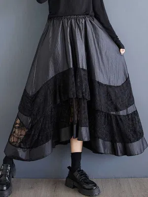 Elasticity Layered Split-Joint A-Line Loose Skirts Bottoms