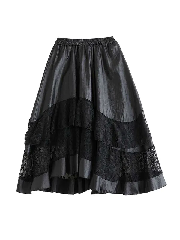 Elasticity Layered Split-Joint A-Line Loose Skirts Bottoms