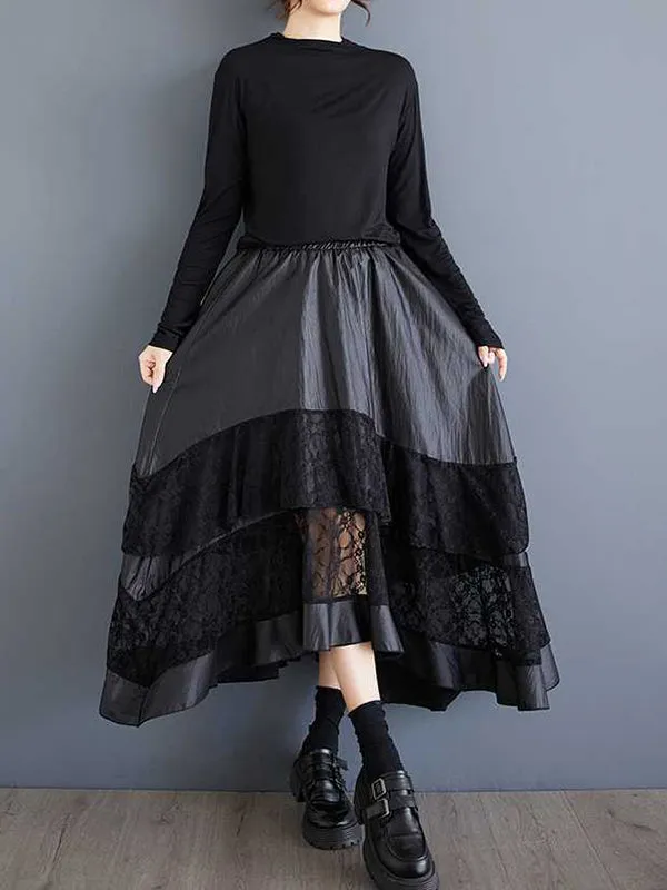 Elasticity Layered Split-Joint A-Line Loose Skirts Bottoms