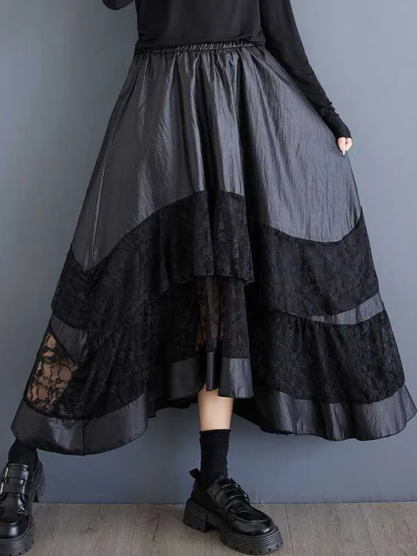 Elasticity Layered Split-Joint A-Line Loose Skirts Bottoms