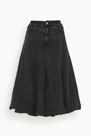 Elle Denim Bubble Skirt in Black