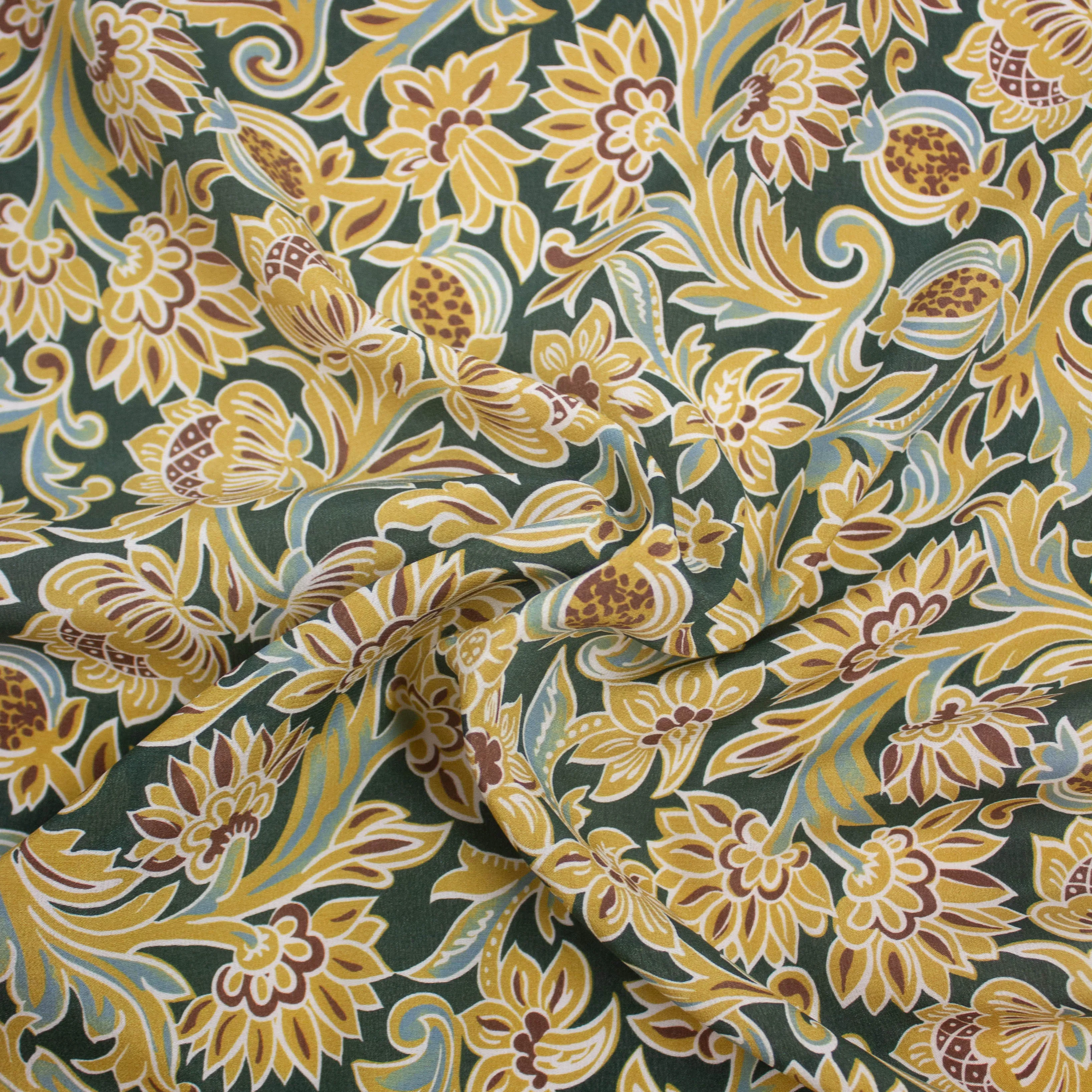 Elle Multicolour Floral Silk Crepe de Chine