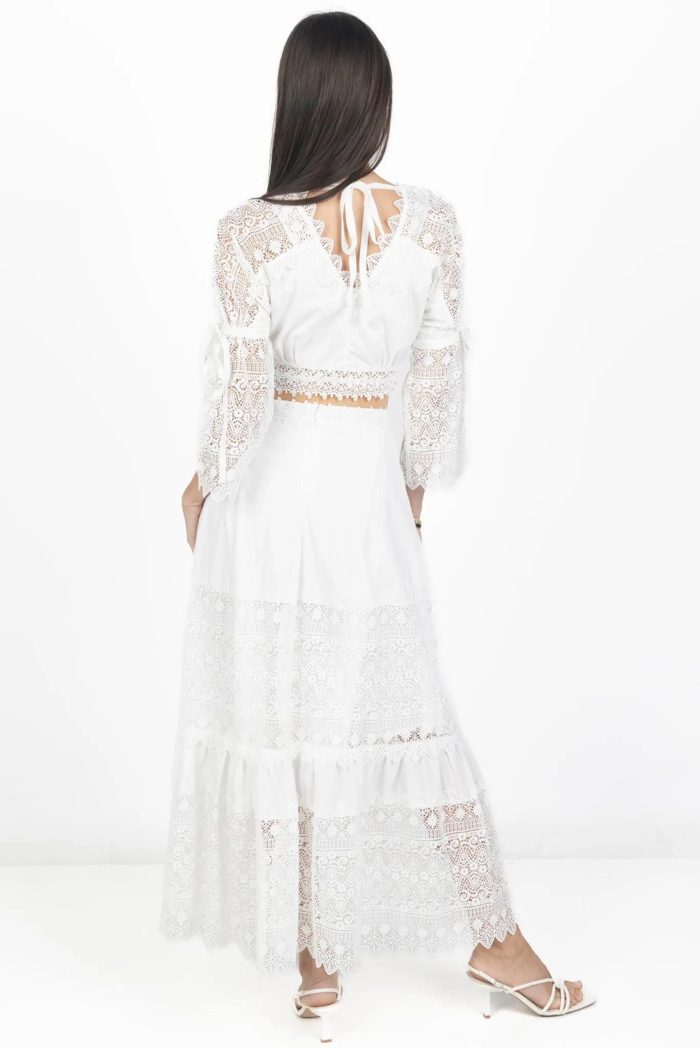 Emily Guipure Lace Top & Maxi Skirt Set