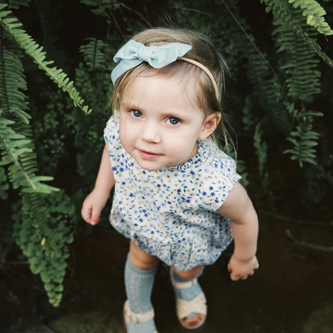 enid romper - cornflower confetti floral