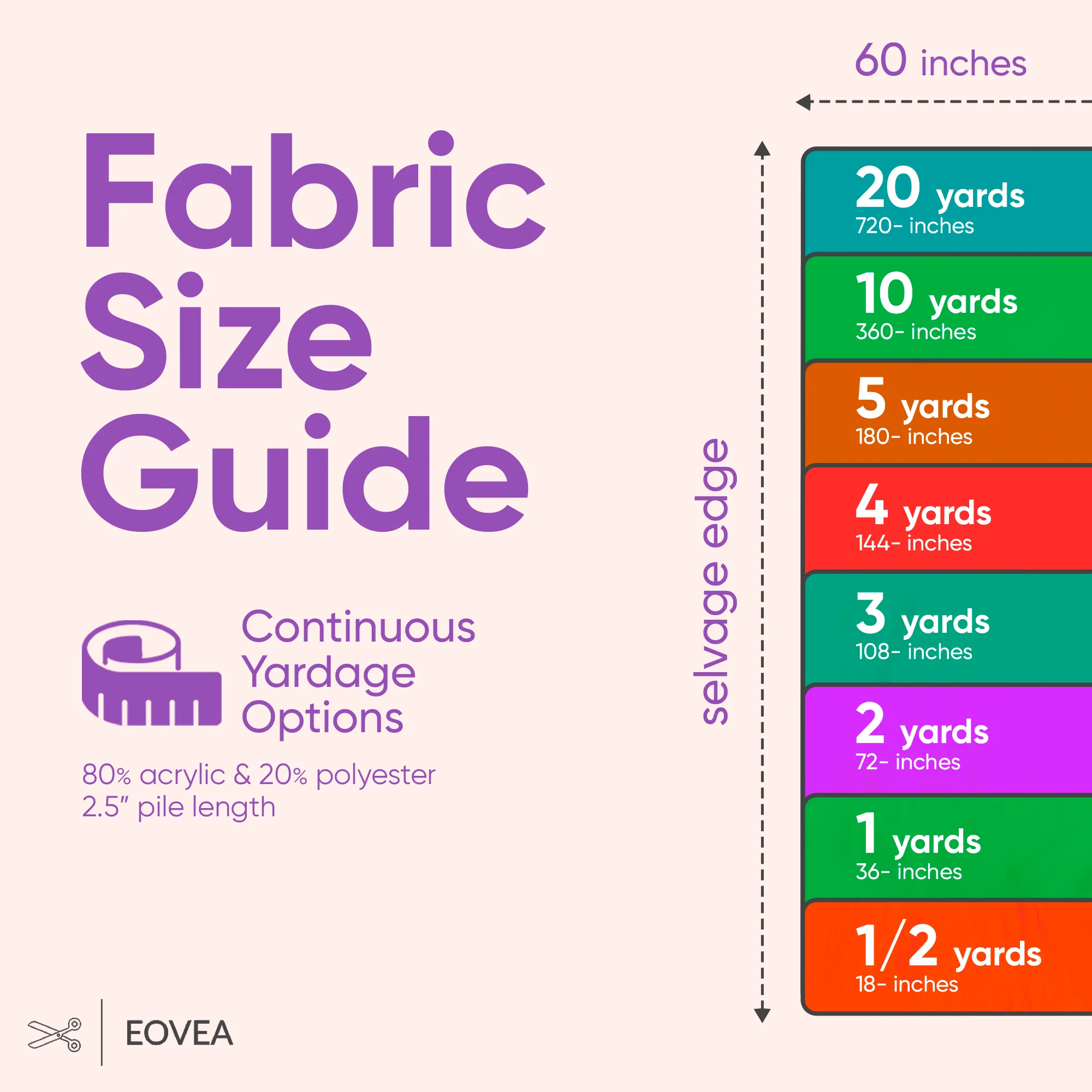 EOVEA Shaggy Faux Fur Fabric | Purple