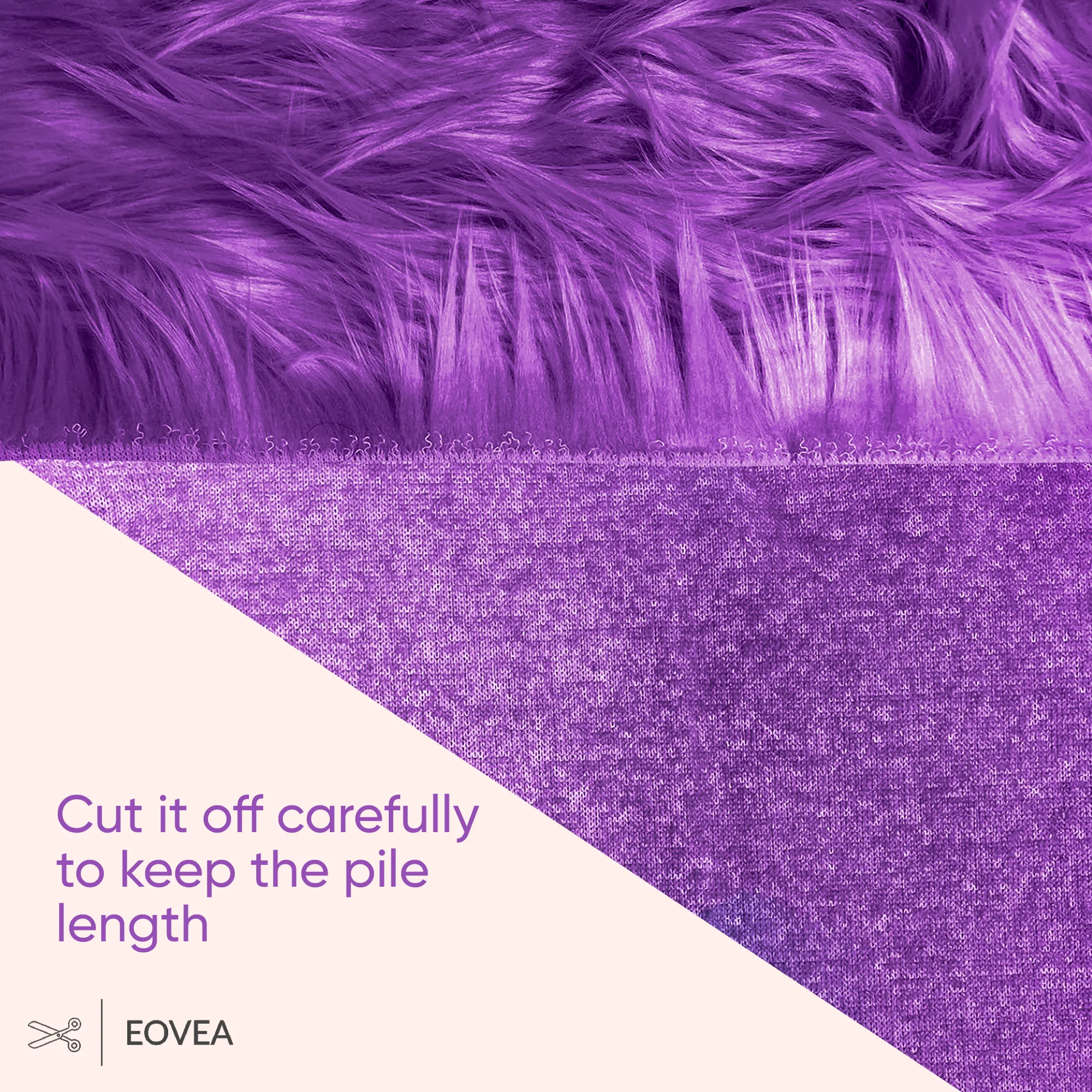 EOVEA Shaggy Faux Fur Fabric | Purple