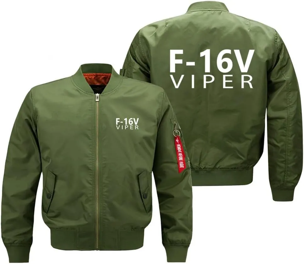 F-16V Pilots Aircraft Men's Aviator Ma1 Bomber Jackets Windbreaker Lightweight Coat