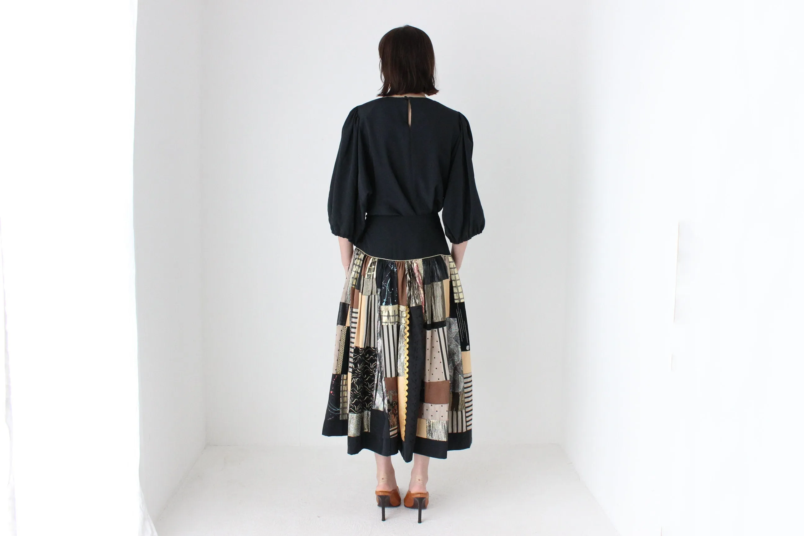 Fabulous 80s Patchwork Matching Skirt & Top Set