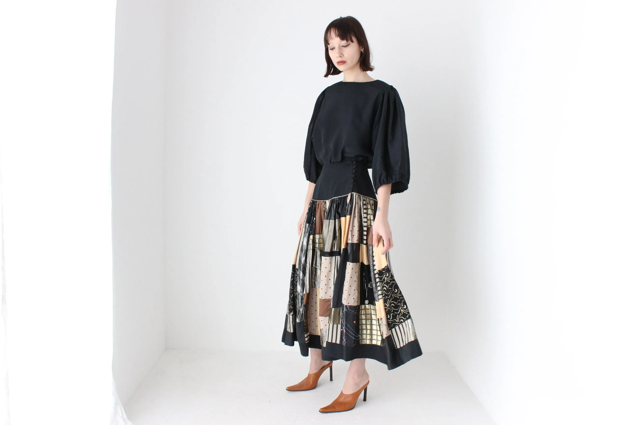 Fabulous 80s Patchwork Matching Skirt & Top Set