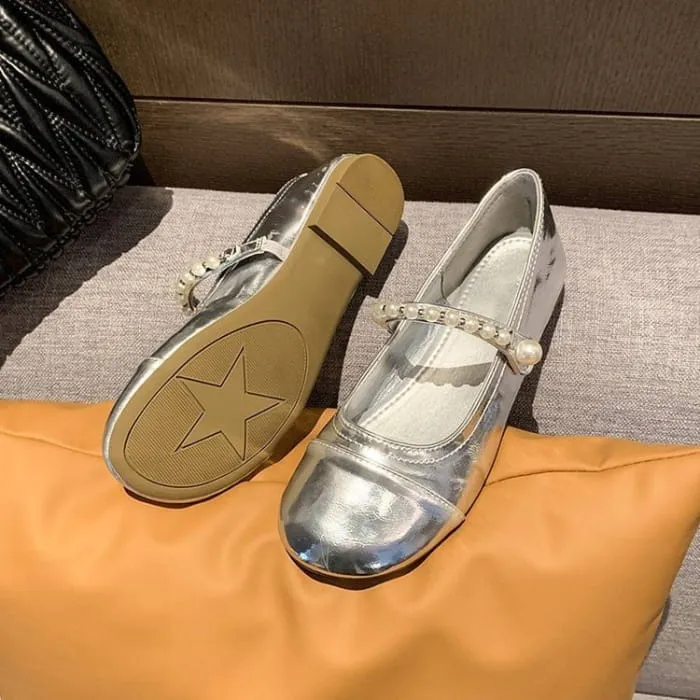 Faux Pearl Mary Jane Shoes