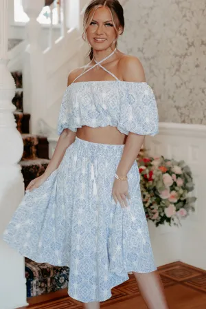 Feeling Fantastic Two Piece Skirt Set (Blue)