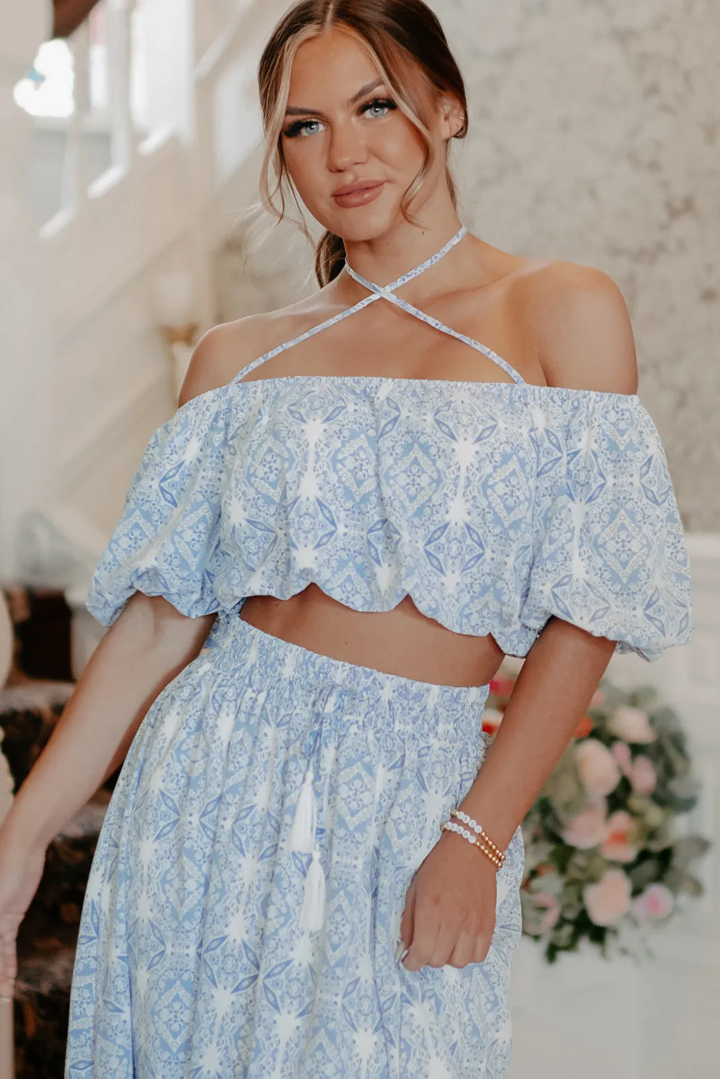 Feeling Fantastic Two Piece Skirt Set (Blue)