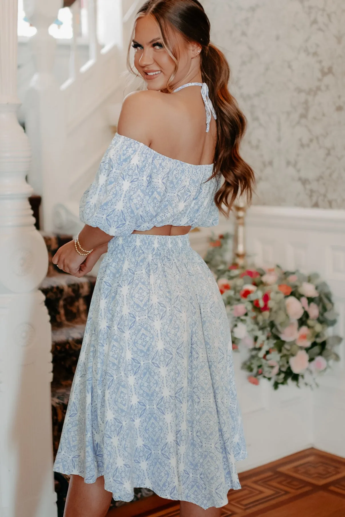 Feeling Fantastic Two Piece Skirt Set (Blue)