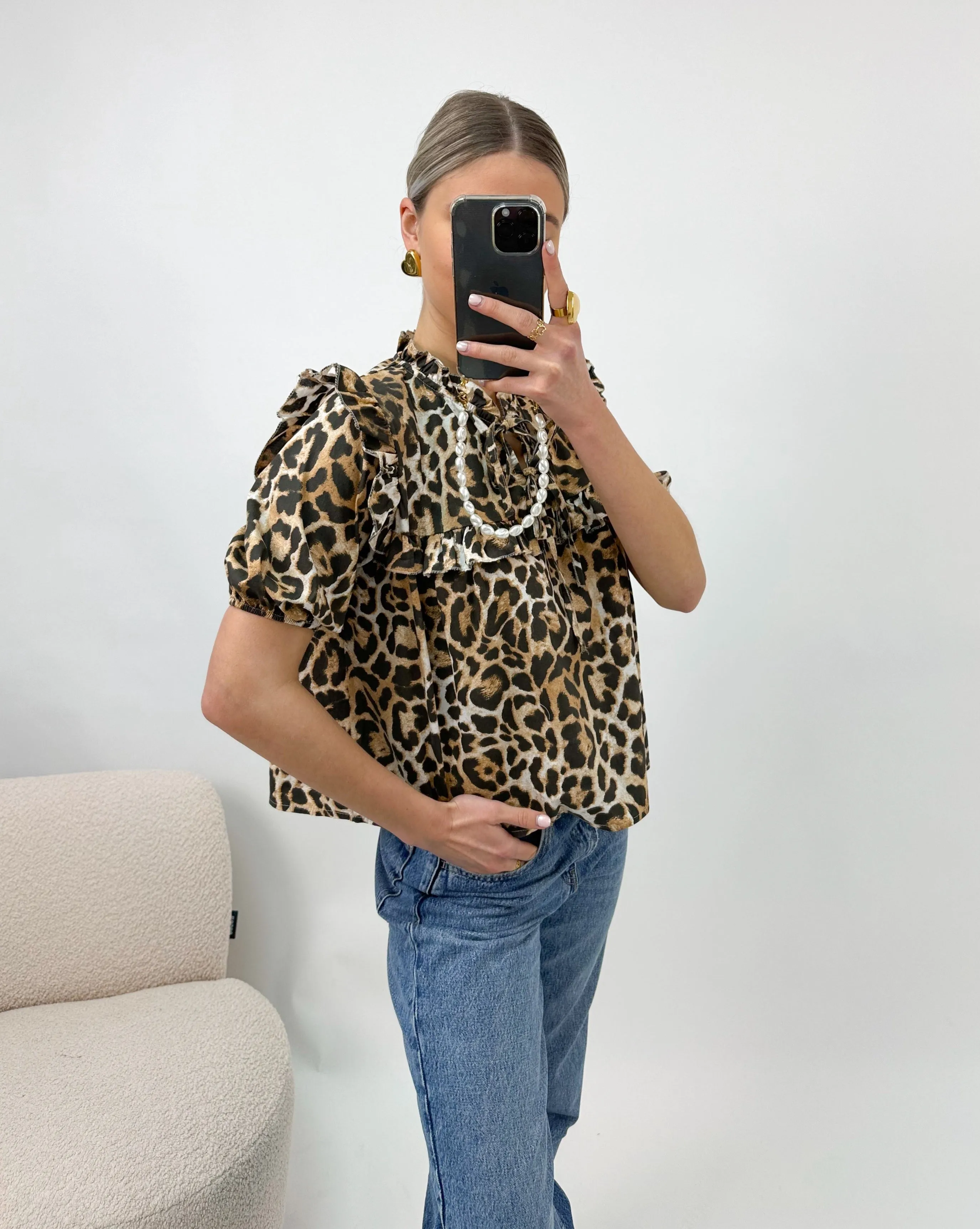 Fien Ruffle Blouse Panter
