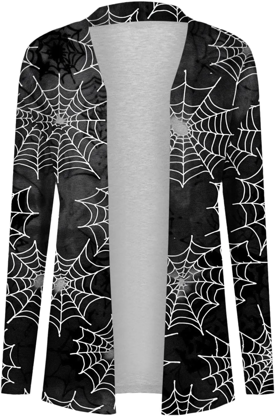 Firzero Womens Cardigans Lightweight Halloween Pumpkin Print Cardigan Long Sleeve Open Front Knitted Sweater Outwear Coat