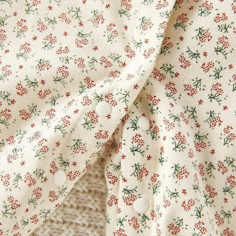 Floral Baby Girl Romper with Hat