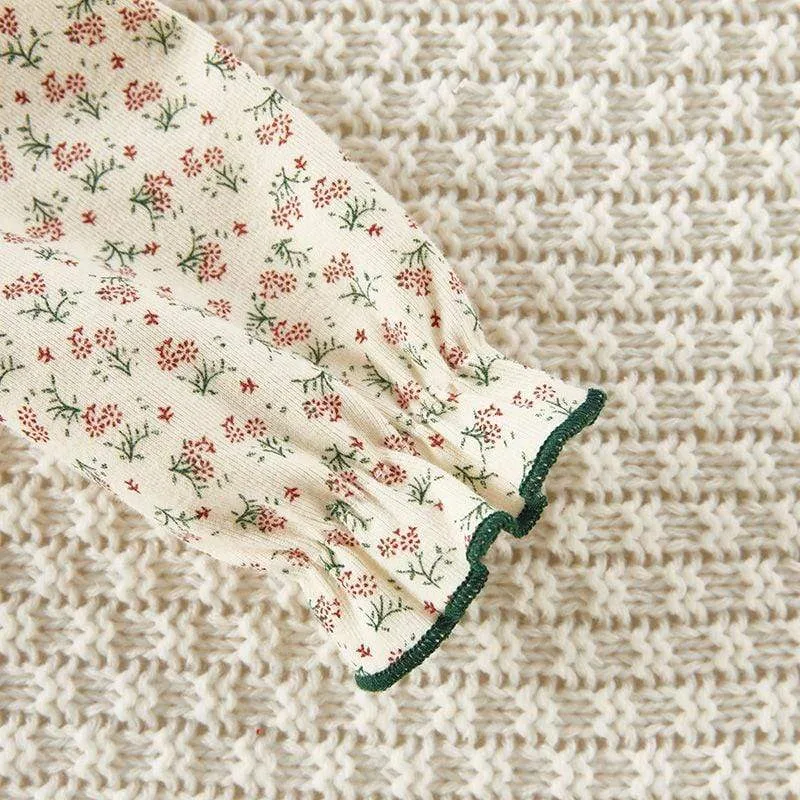 Floral Baby Girl Romper with Hat