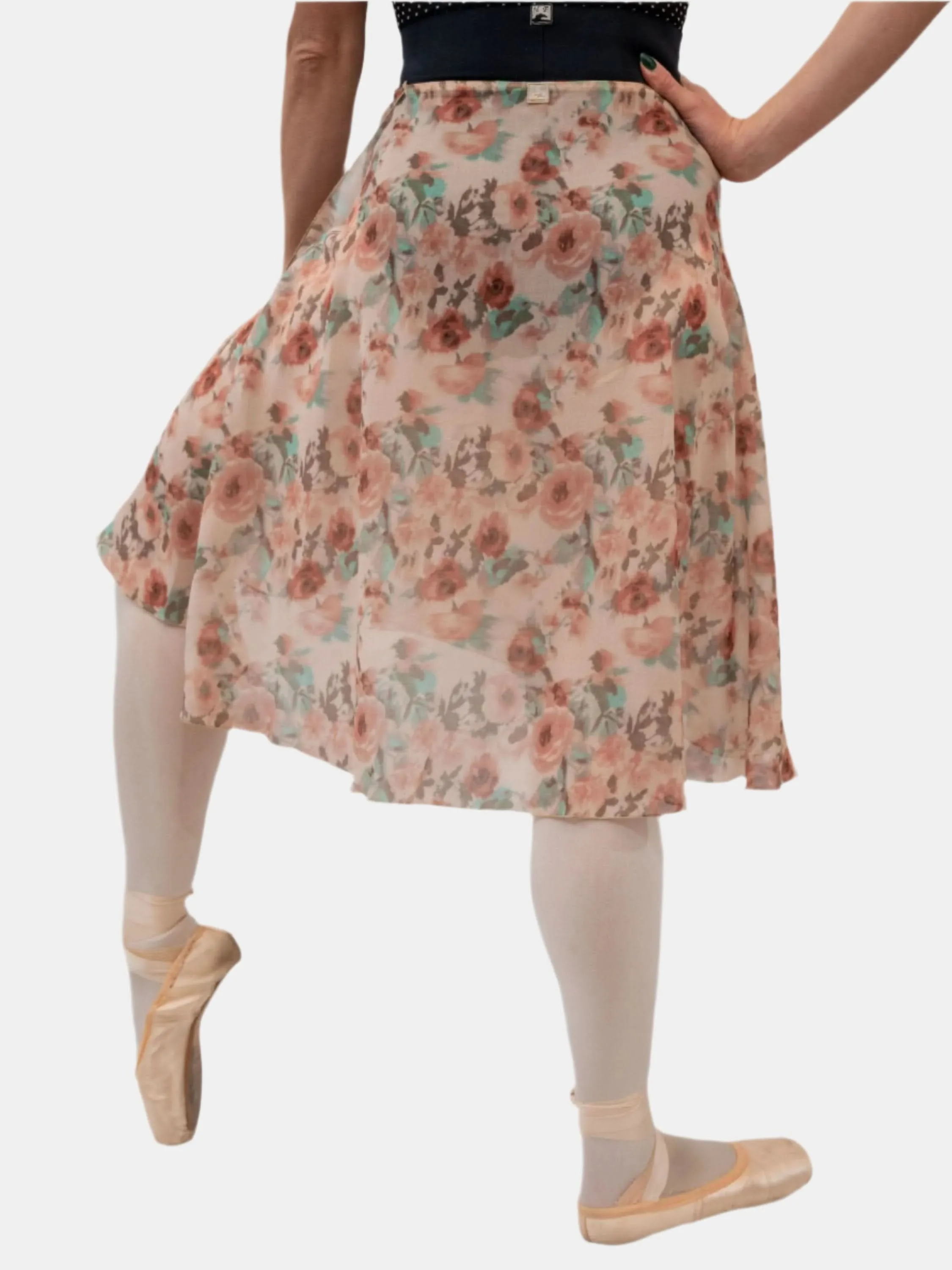 Floral Brown Wrap Long Dance Skirt MP310