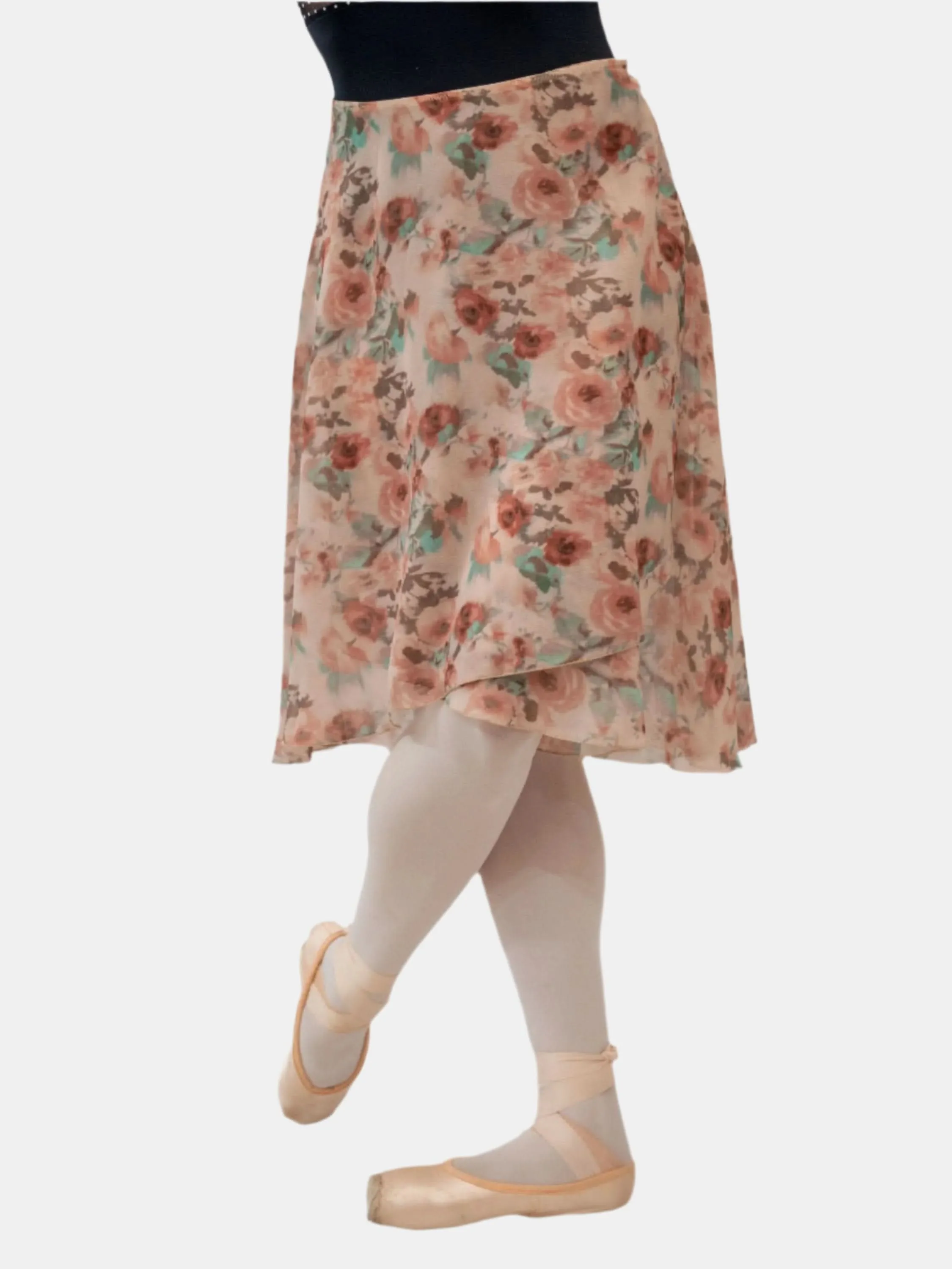 Floral Brown Wrap Long Dance Skirt MP310