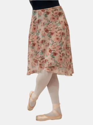 Floral Brown Wrap Long Dance Skirt MP310
