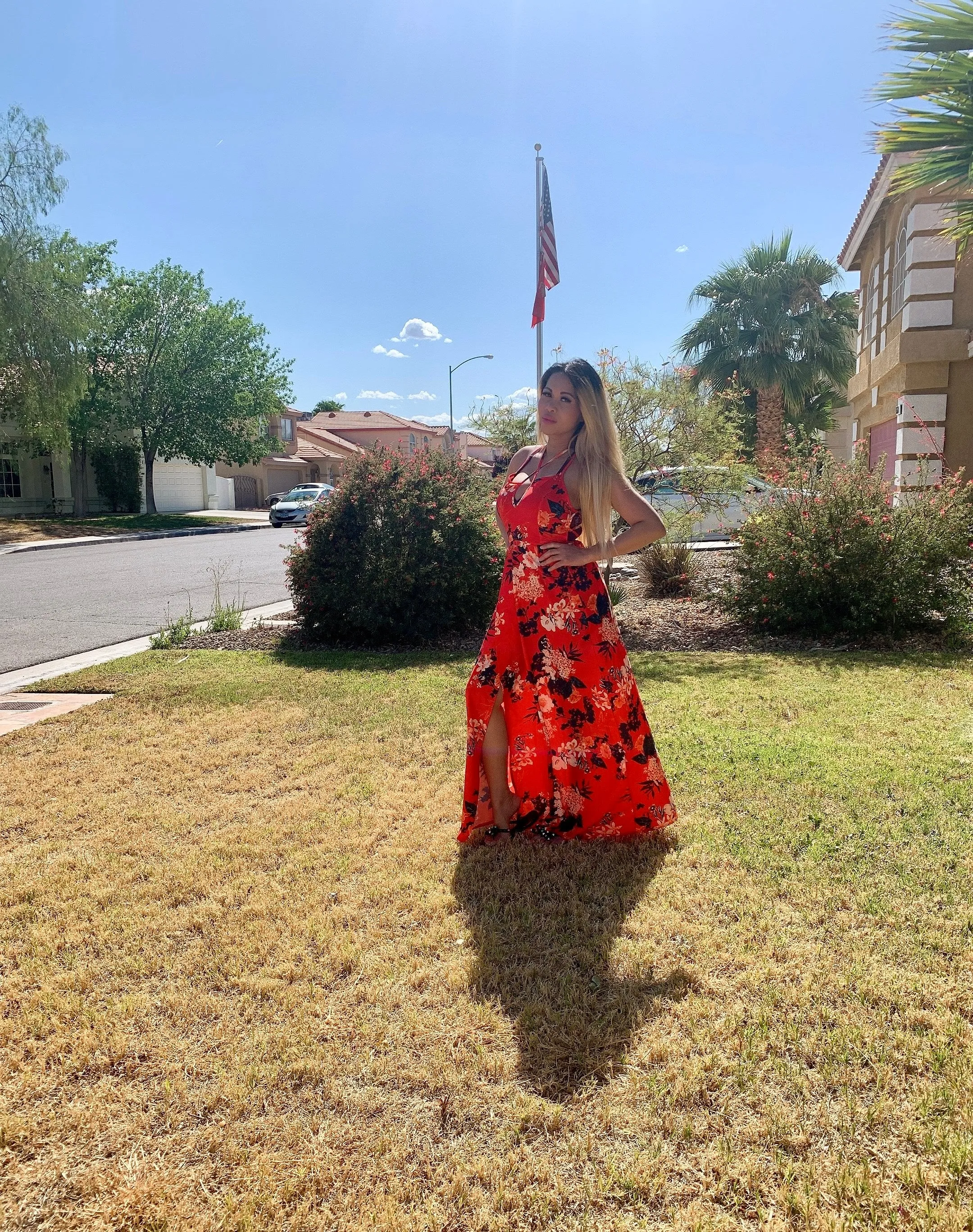 Floral Classic Fitted Sleeveless Colorful Maxi Dress