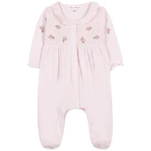 Floral Embroidered Footed Pajamas