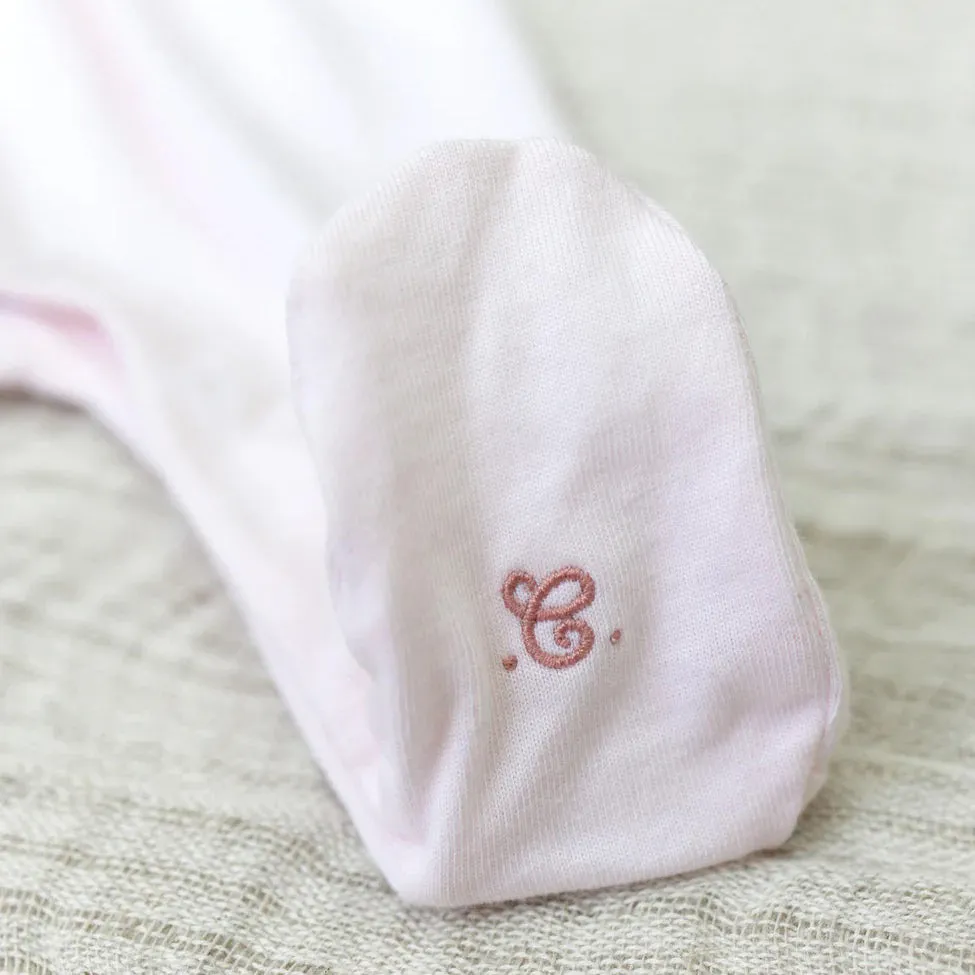 Floral Embroidered Footed Pajamas