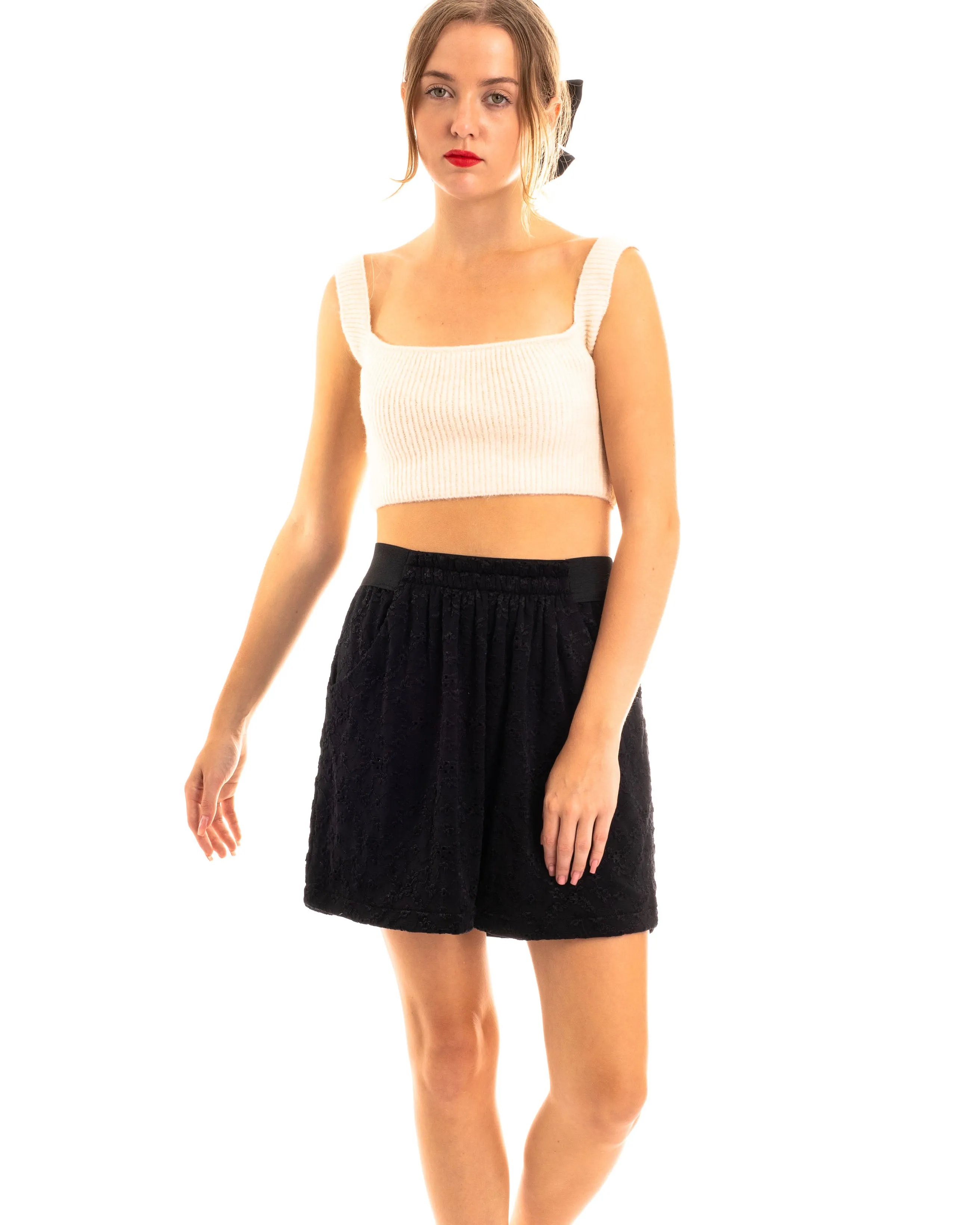 Floral Embroidered Lace Skater Skirts
