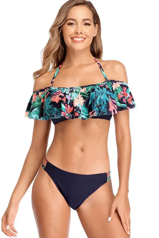 Floral Flouncy Bikini Set