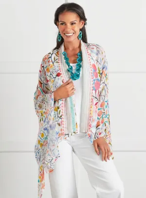 Floral Geometry Kimono Topper
