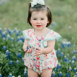 Floral Horseshoe Romper Baby (0-18M)