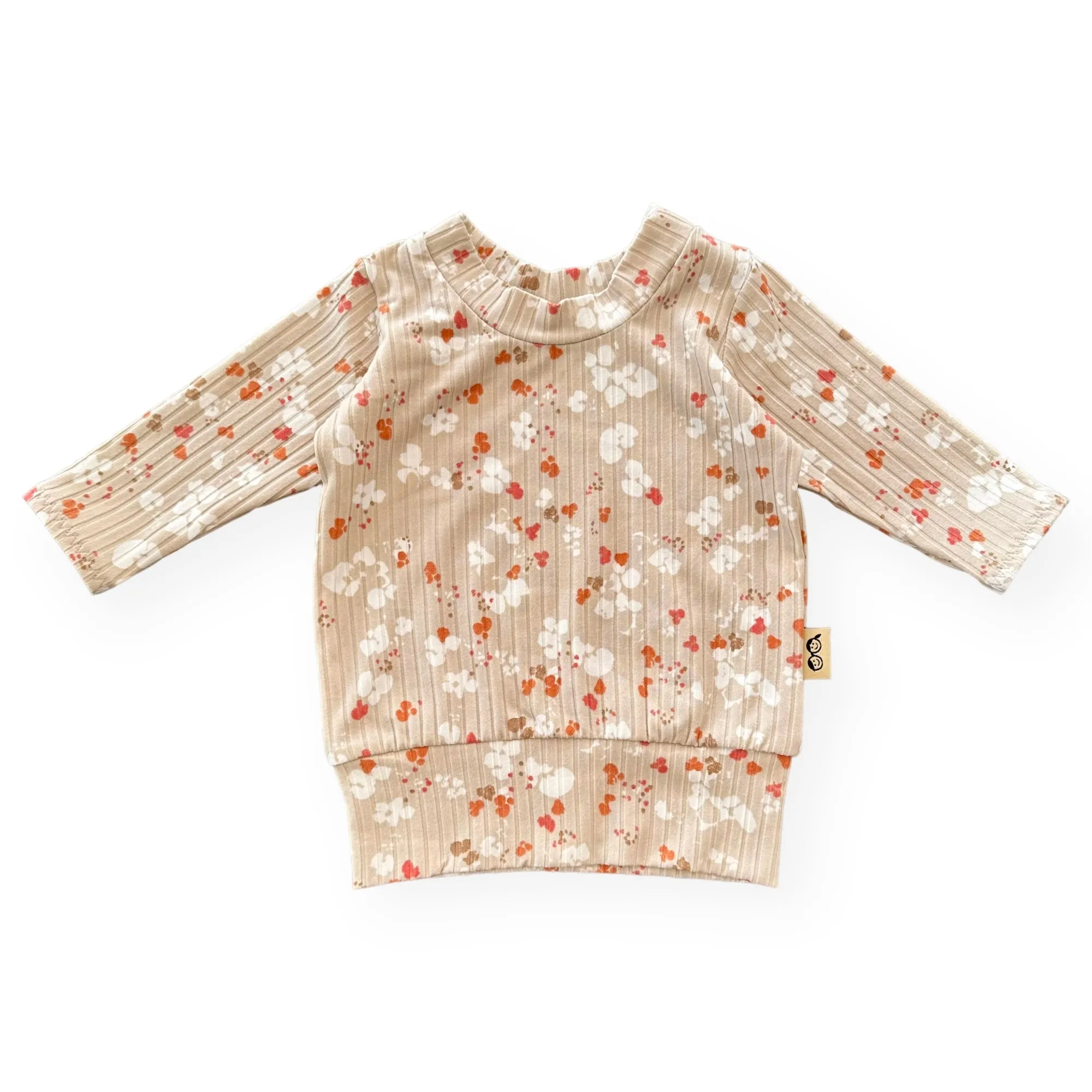 Floral Latte Ribbed Lounge Set