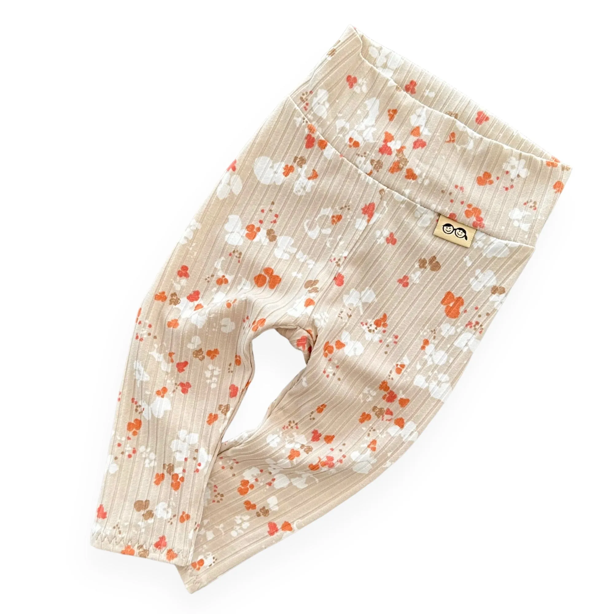 Floral Latte Ribbed Lounge Set
