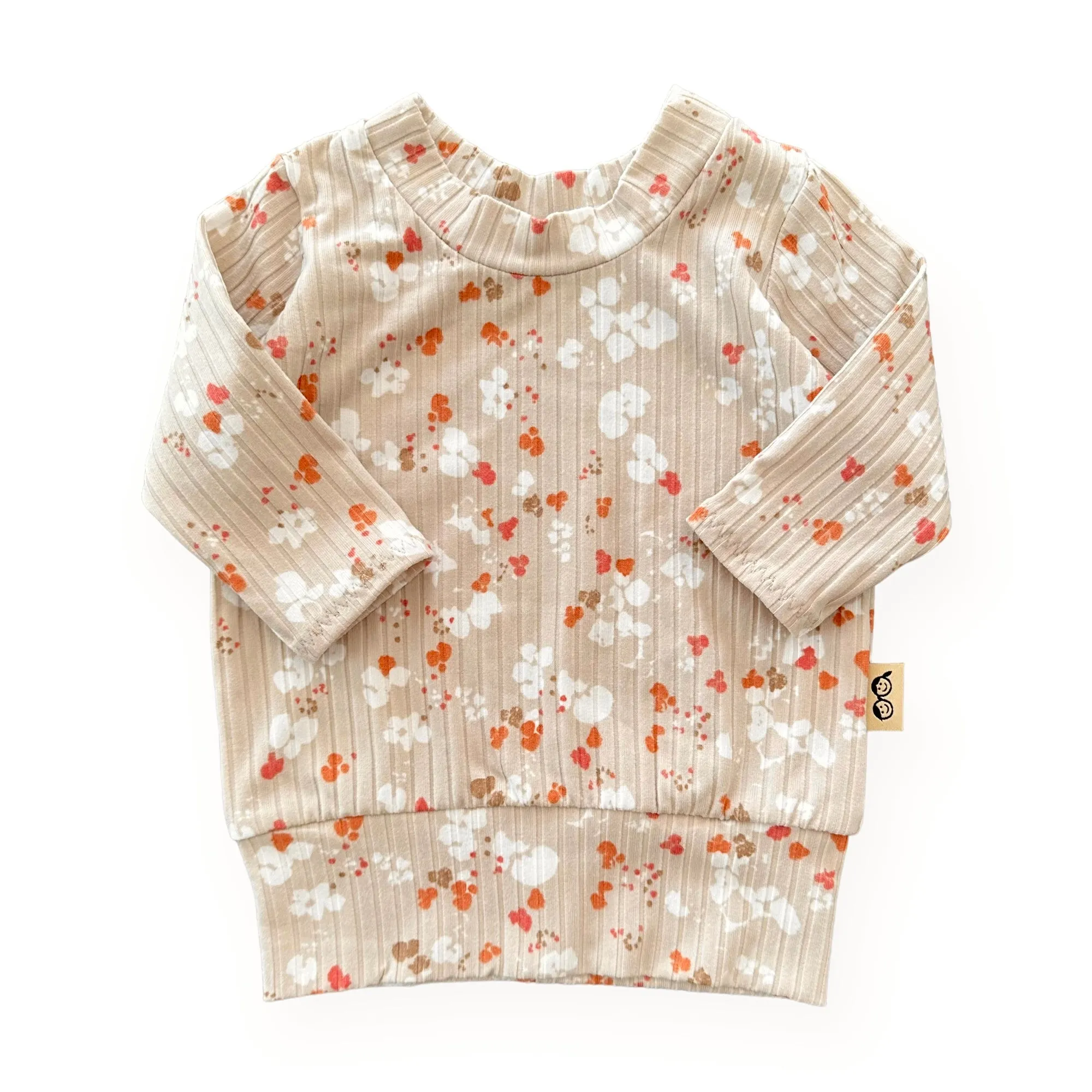 Floral Latte Ribbed Lounge Set