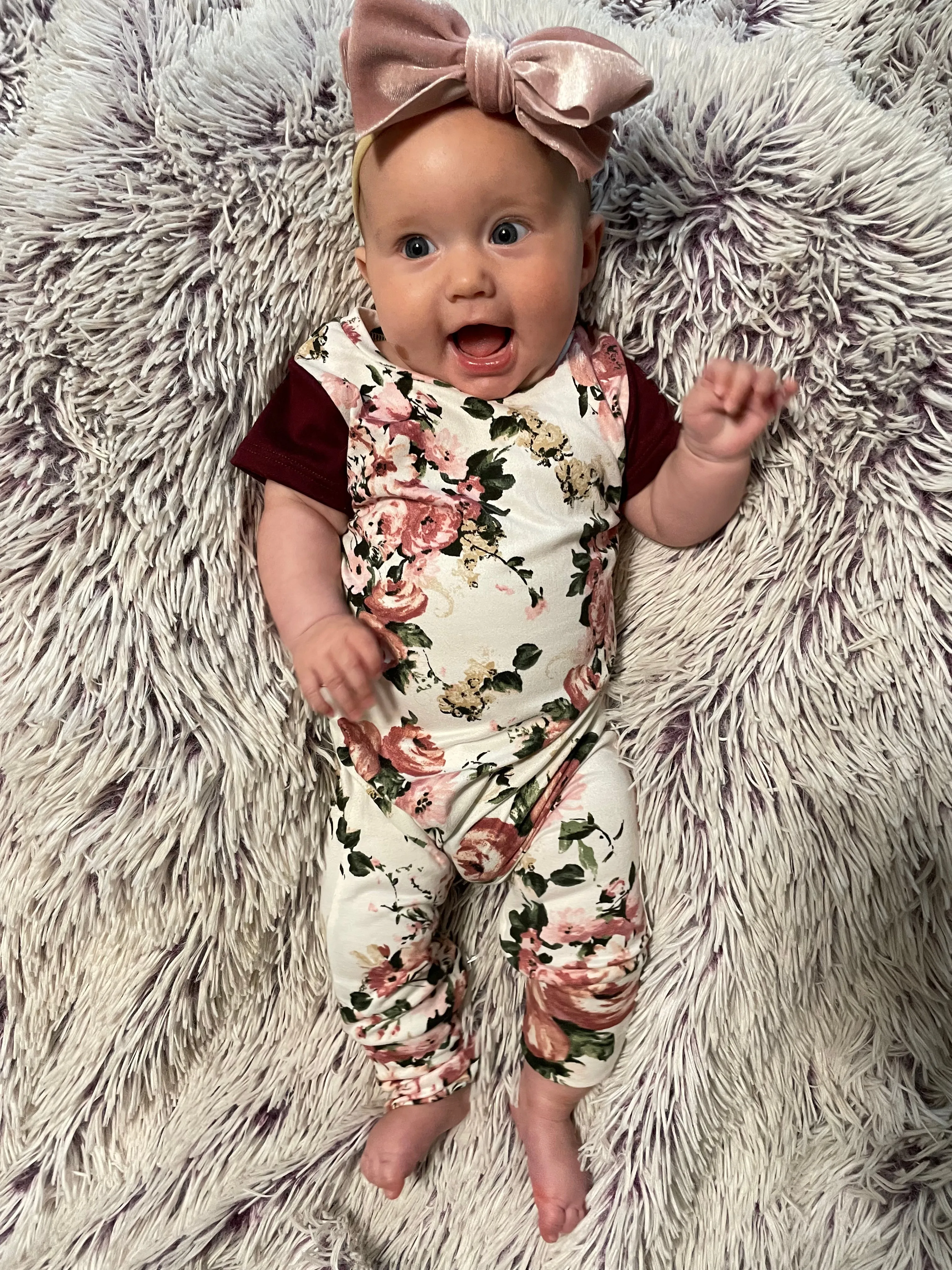 Floral Merlot Zip Romper