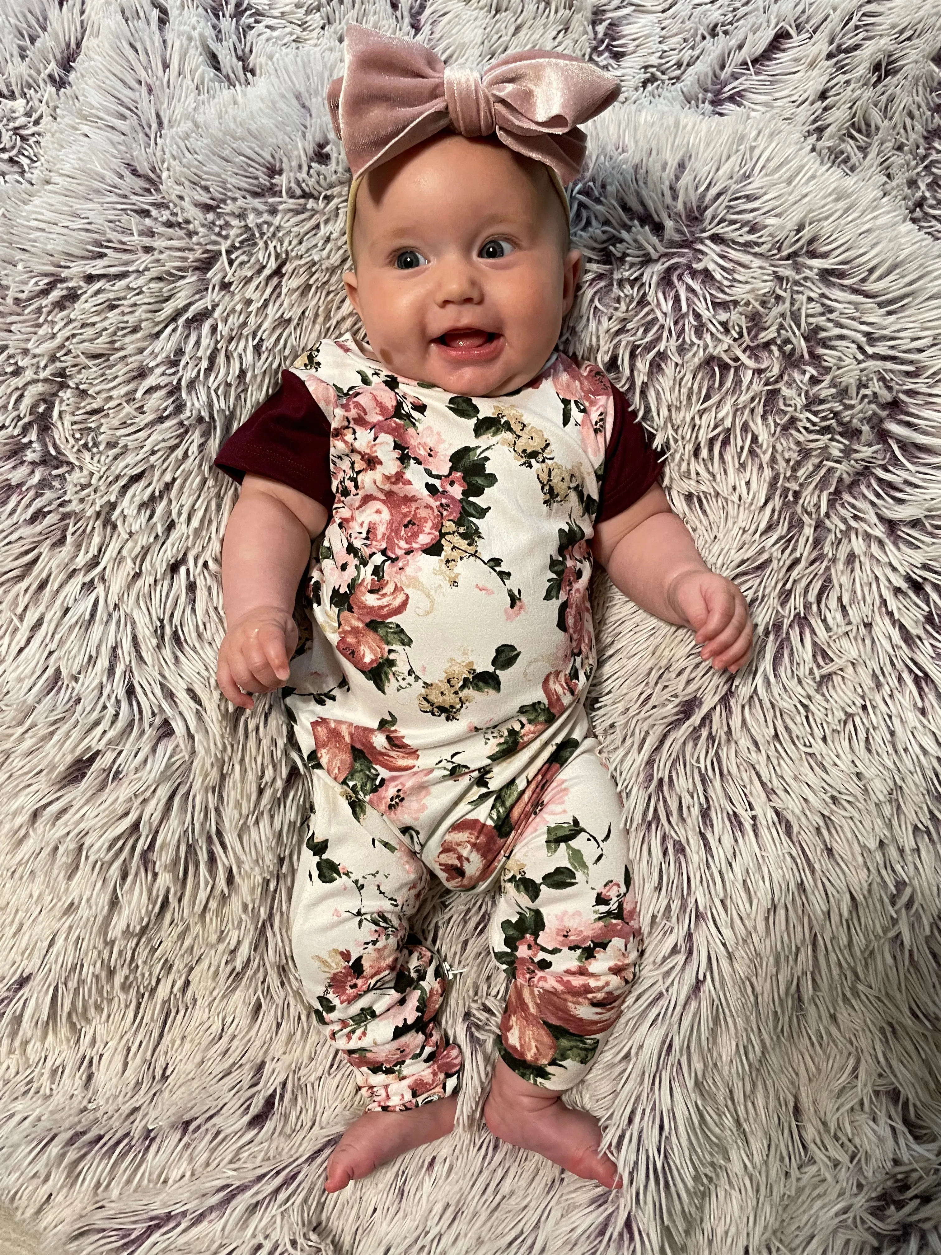 Floral Merlot Zip Romper