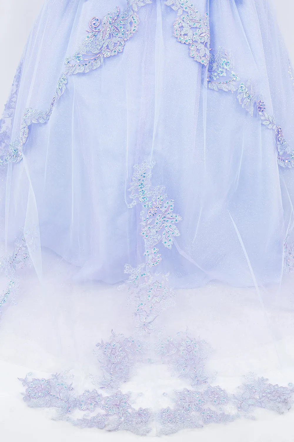 Floral Off The Shoulder Mini Quince Gown by Cinderella Couture USA AS8115