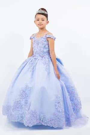 Floral Off The Shoulder Mini Quince Gown by Cinderella Couture USA AS8115